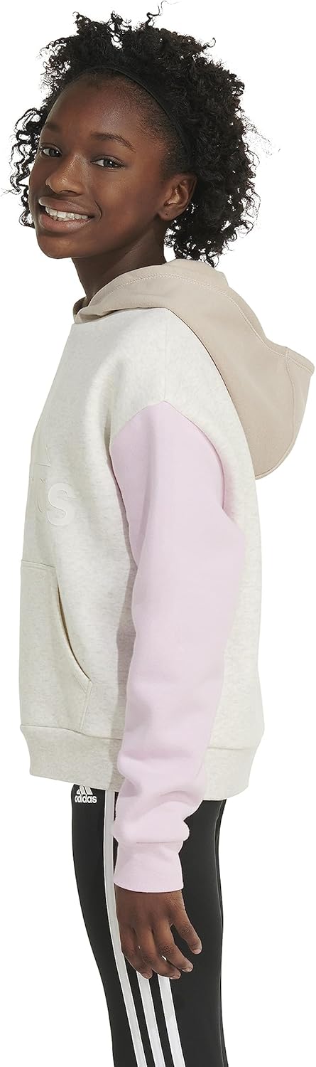 Adidas Girls Gradient Fleece Pullover Hoodie Layered for Warmness and Style