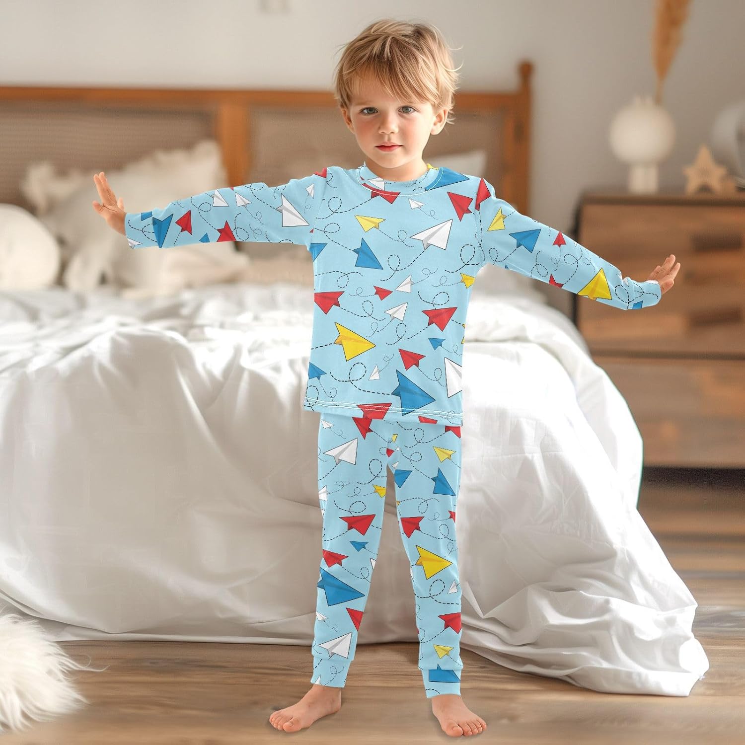 WIFIU 2-PJ Set for Kids Cotton Spandex Ages 18M-8Y