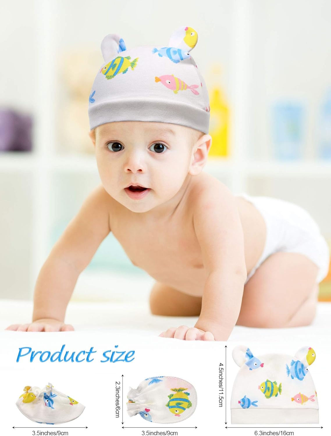 Geyoga Newborn Cap Mitten Set