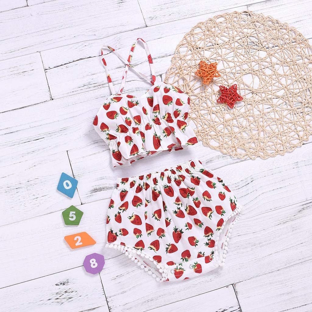 Strawberry Printed Toddler Girls Clothing Set