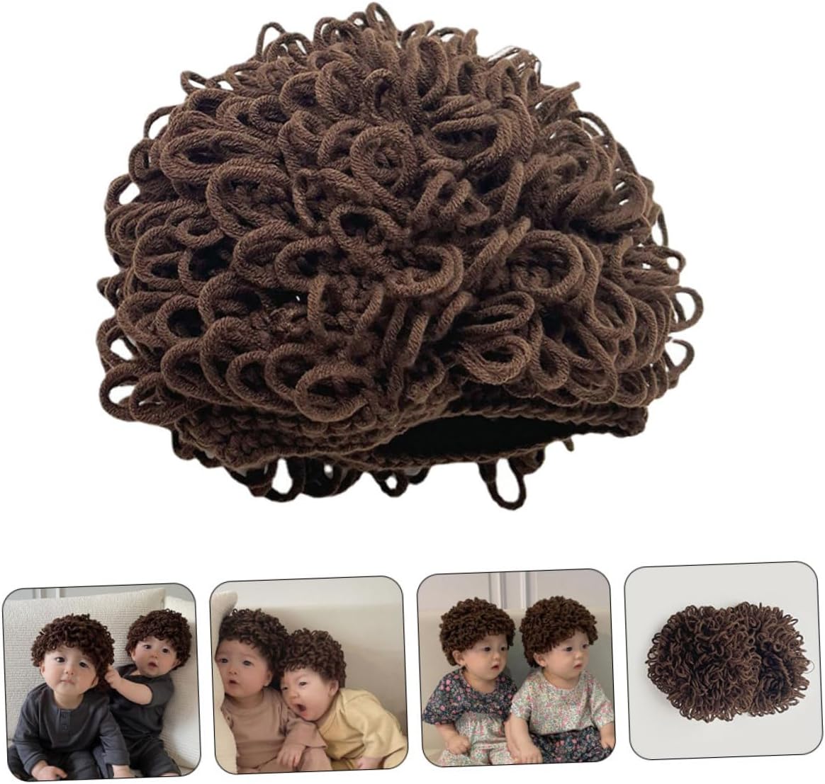Cute Knitted Wig Hat for Boys and Girls