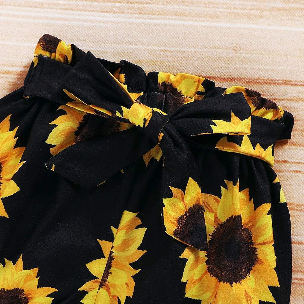 Sunflower Cotton Ruffle Top Bow Shorts Set