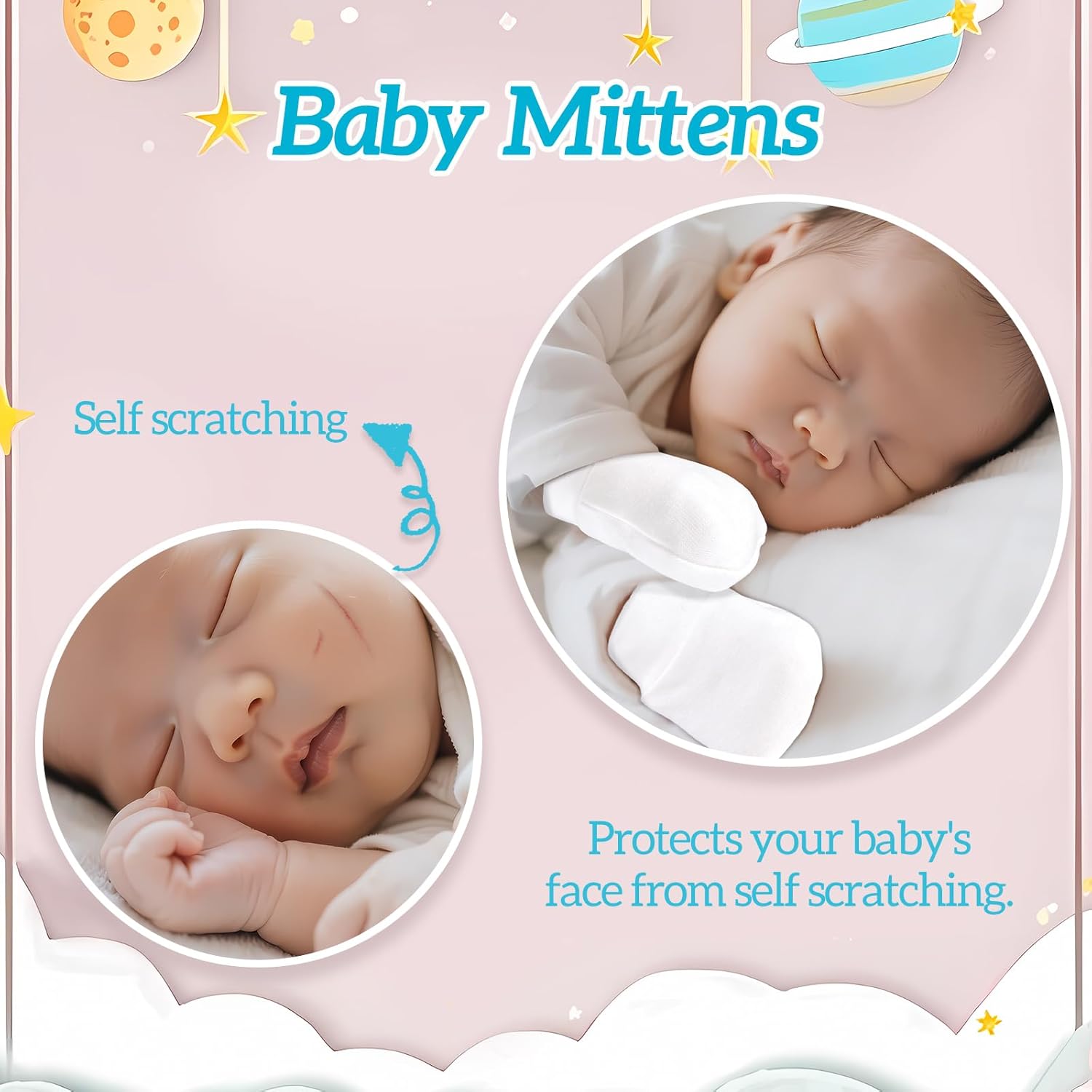 No Scratching Baby Mittens