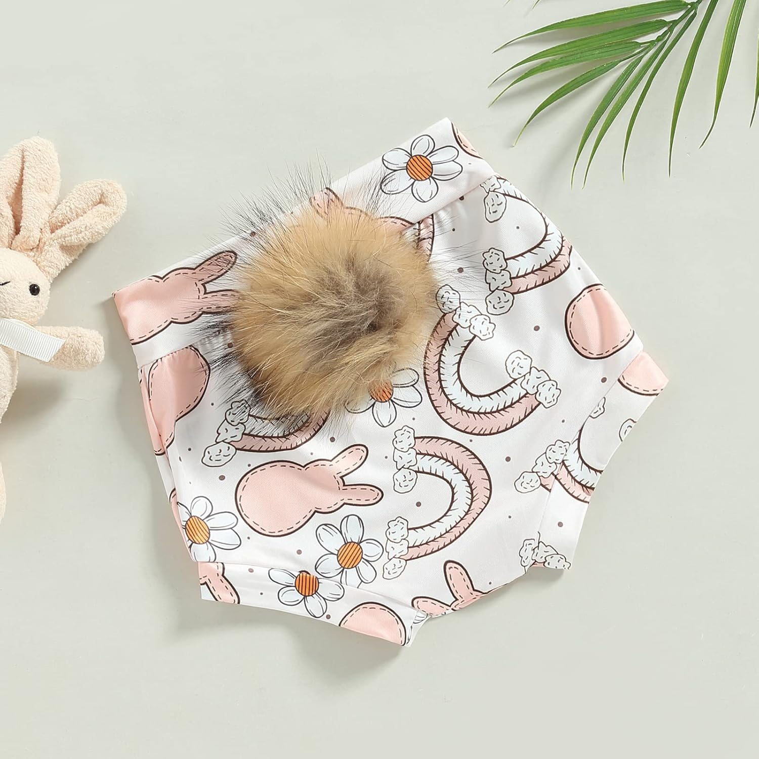 Easter Bunny Print Shorts for Babies Stretchy and Cute