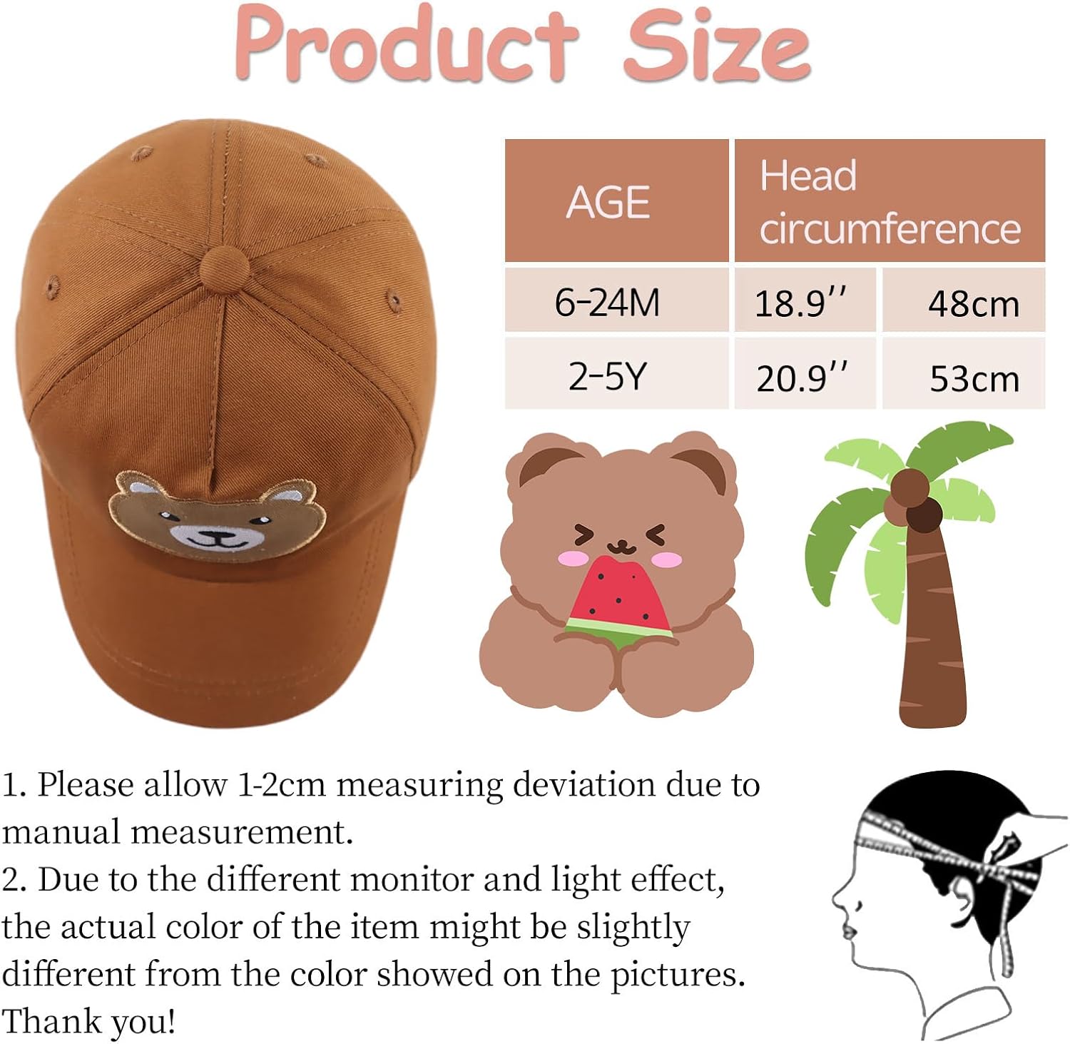 Adjustable Cotton Toddler Cap