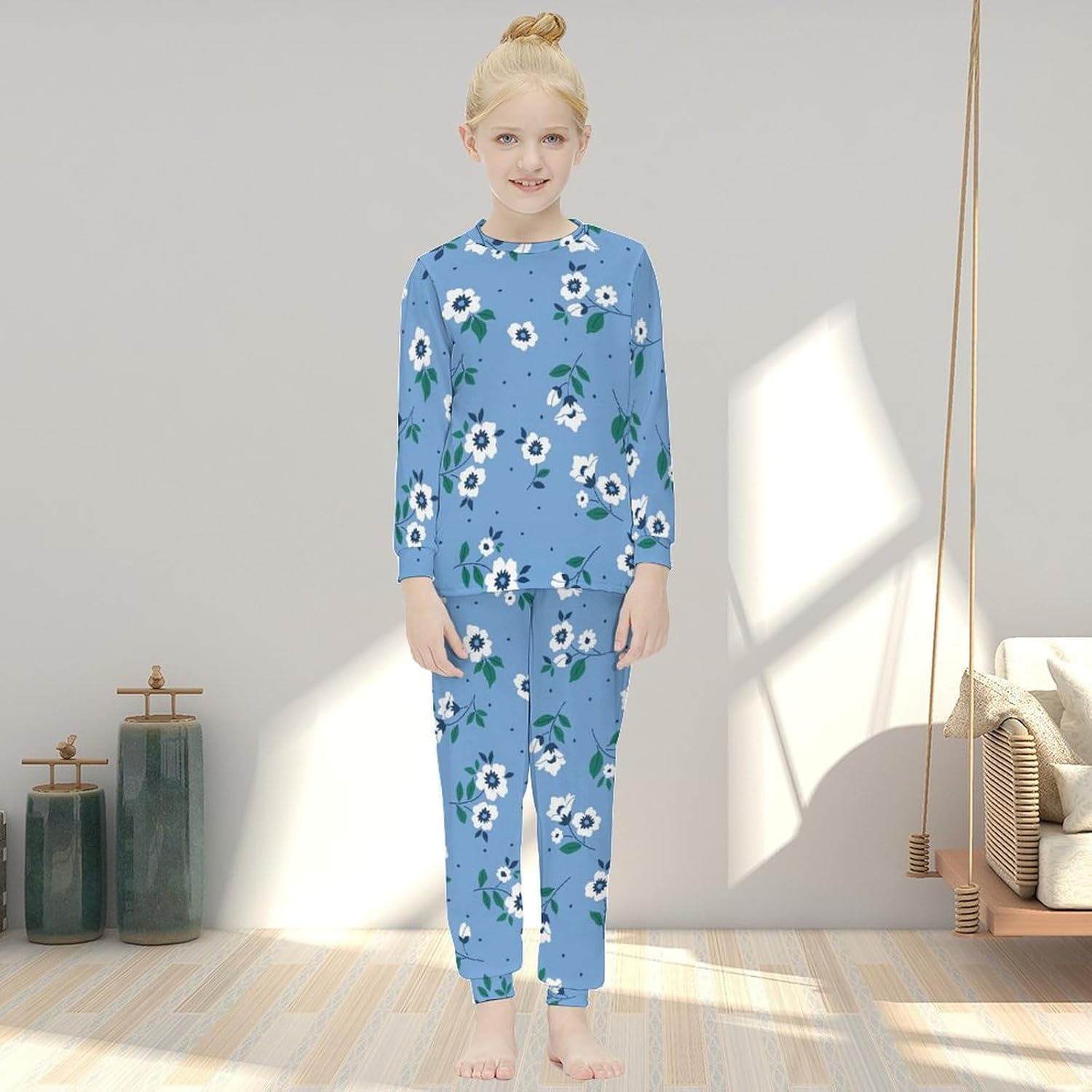 Soft Comfortable Watercolor Floral Pajama Set