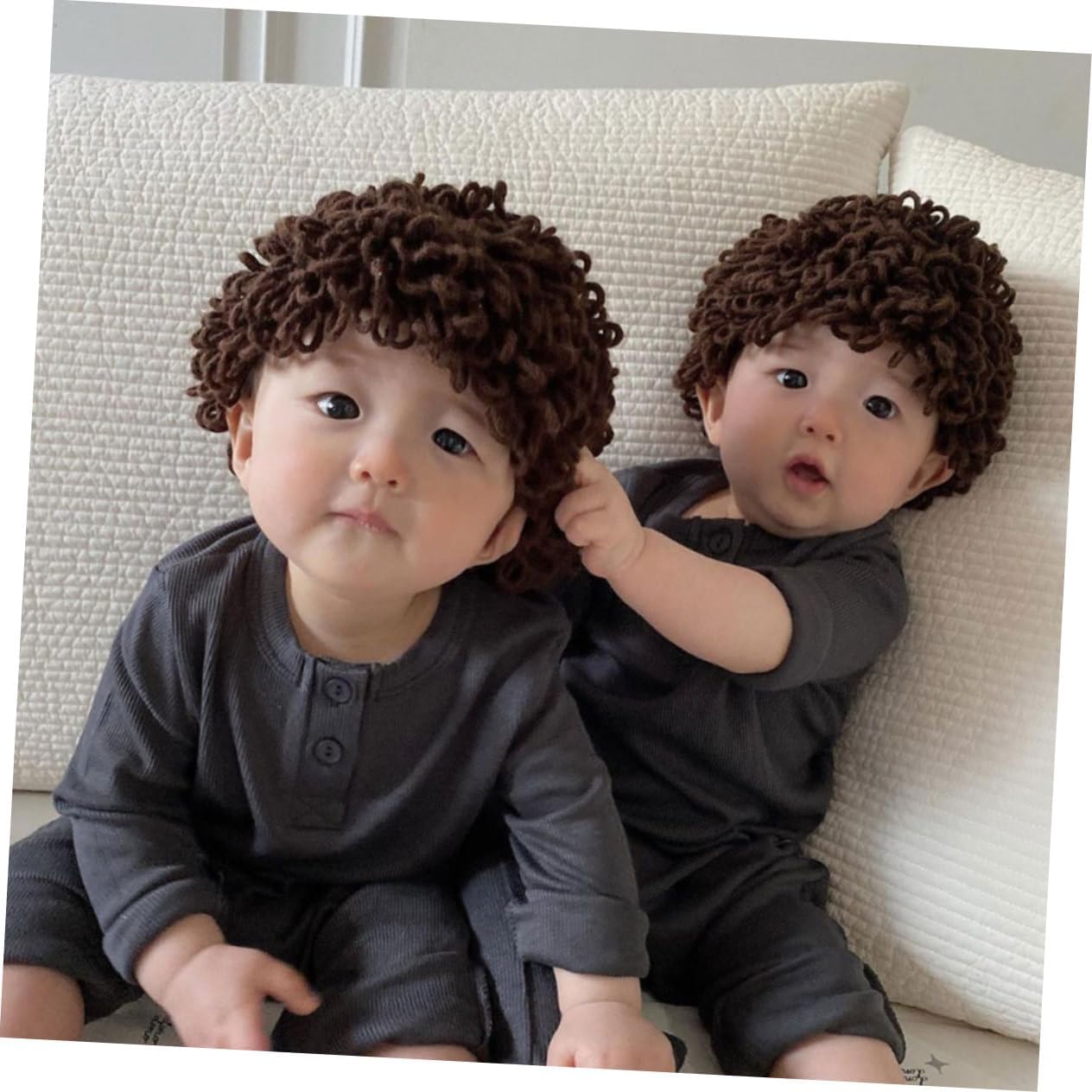 Cute Knitted Wig Hat for Boys and Girls