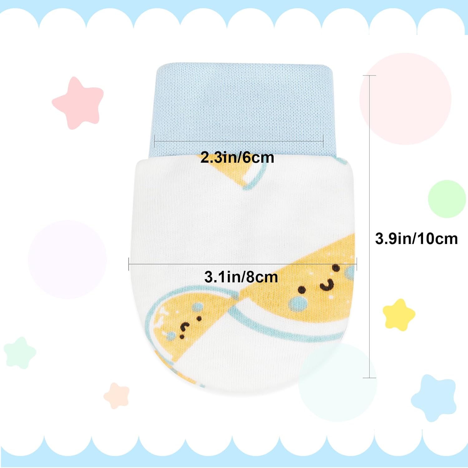 ONESING Organic Cotton Baby Gloves No Scratching 0-6 Months