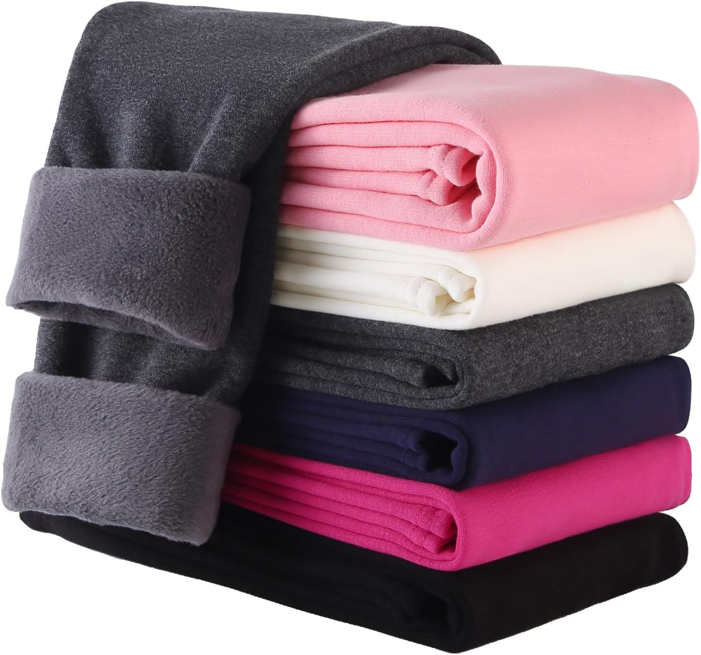 StyleSavvy Girls Winter Leggings Thick Cotton Fleece Lined Pants for 4-12Y
