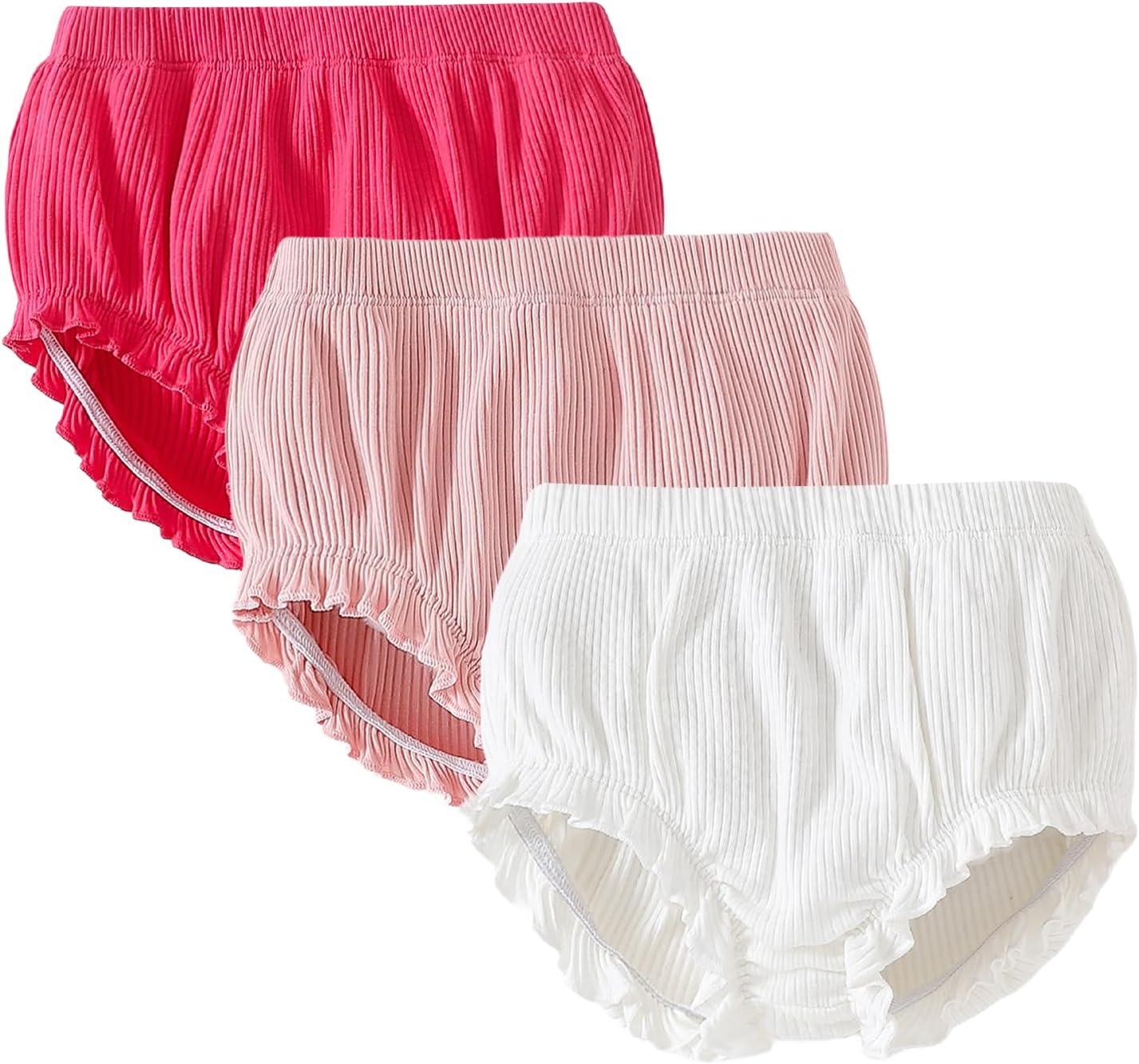 Perfect Summer Cuts for Baby Girls 3-Pack Bloomers with Ruffle Design