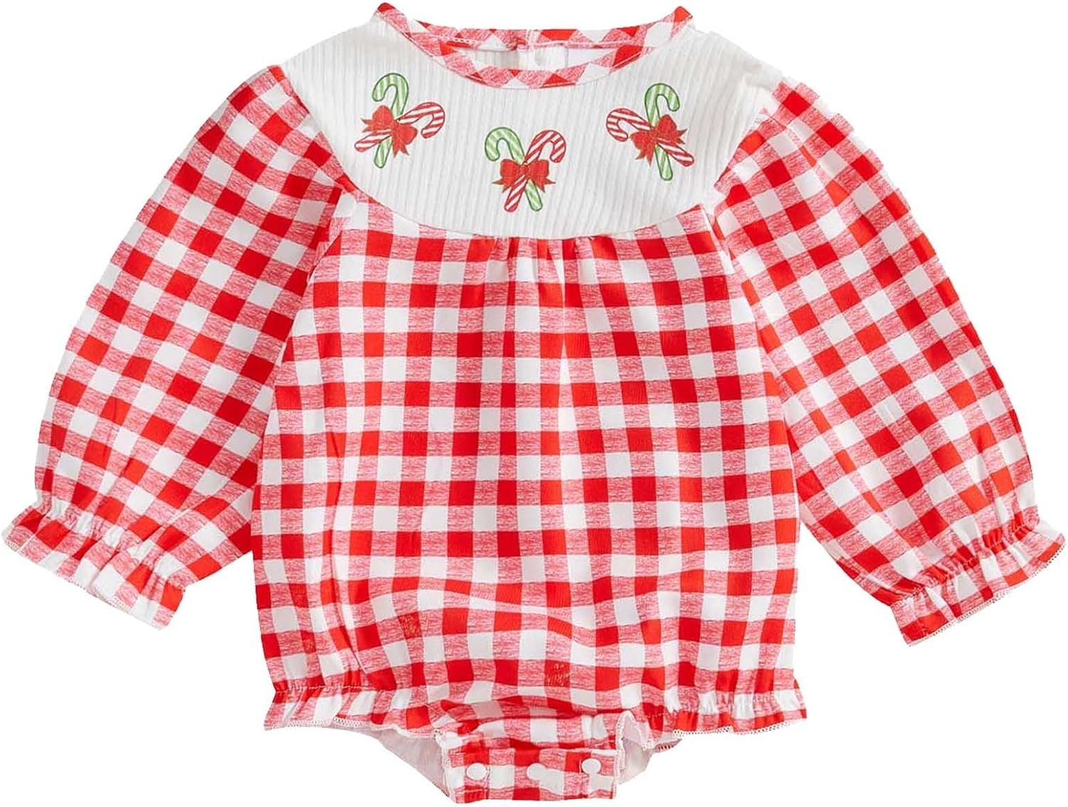Christmas Baby Boy Leotard Outfit with Red Checkered Design