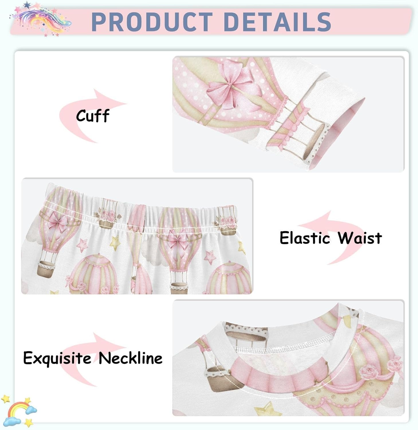 WIFIU Long Sleeve Pajama Set for Kids 18M-8Y