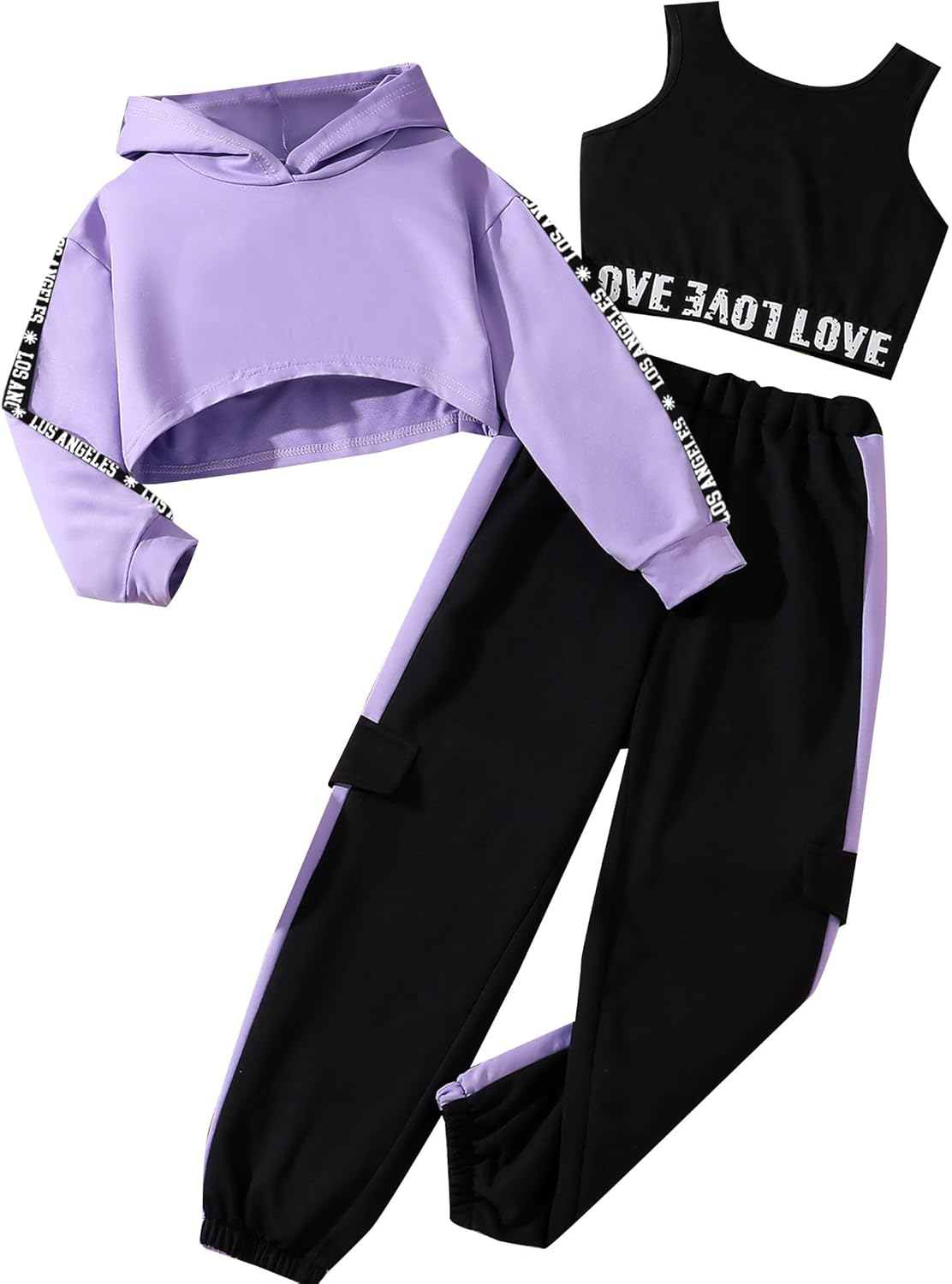 Hilinker Girls Graphic 3-Piece Workout Set