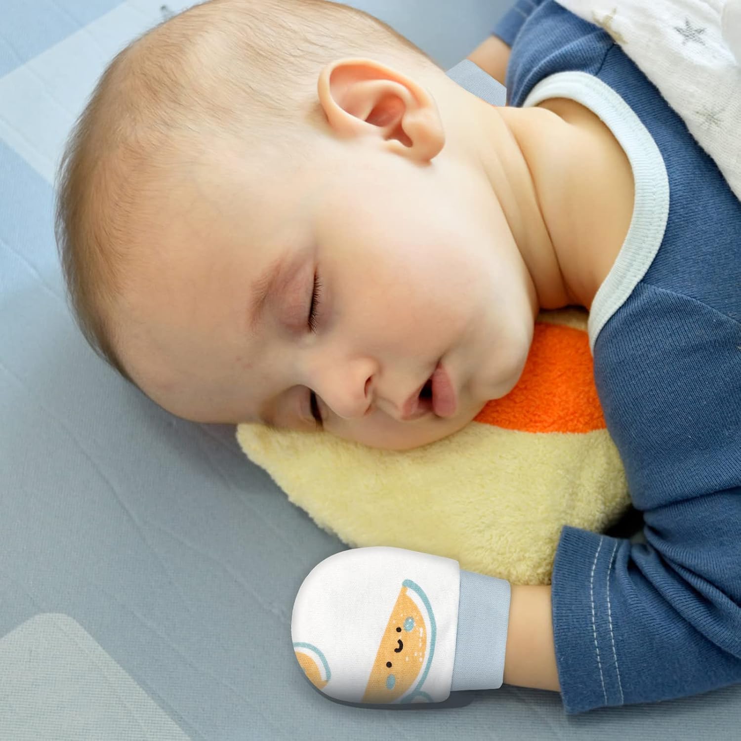 ONESING Organic Cotton Baby Gloves No Scratching 0-6 Months
