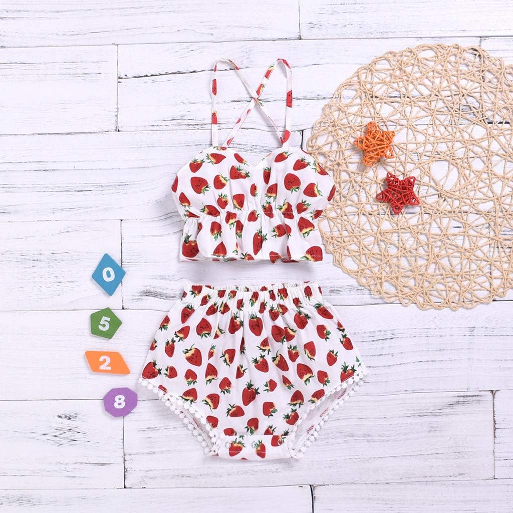 Strawberry Printed Toddler Girls Clothing Set