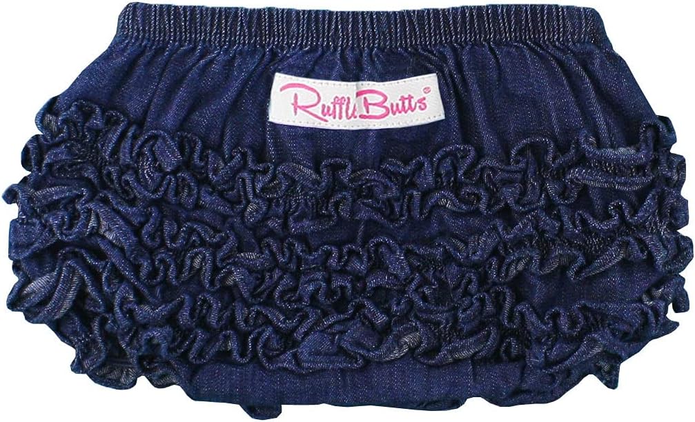 RuffleButts Baby Toddler Girls Ruffled Woven Bloomer - Perfect for Days Out
