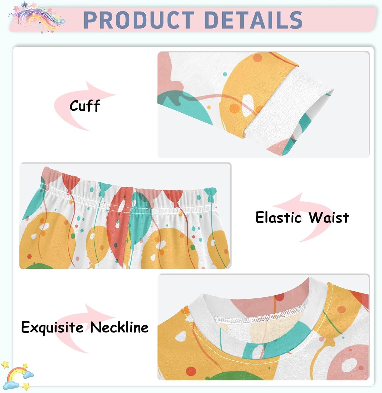 WIFIU Pajama Set for Home - 95 Cotton Pjs for 18M-8Y