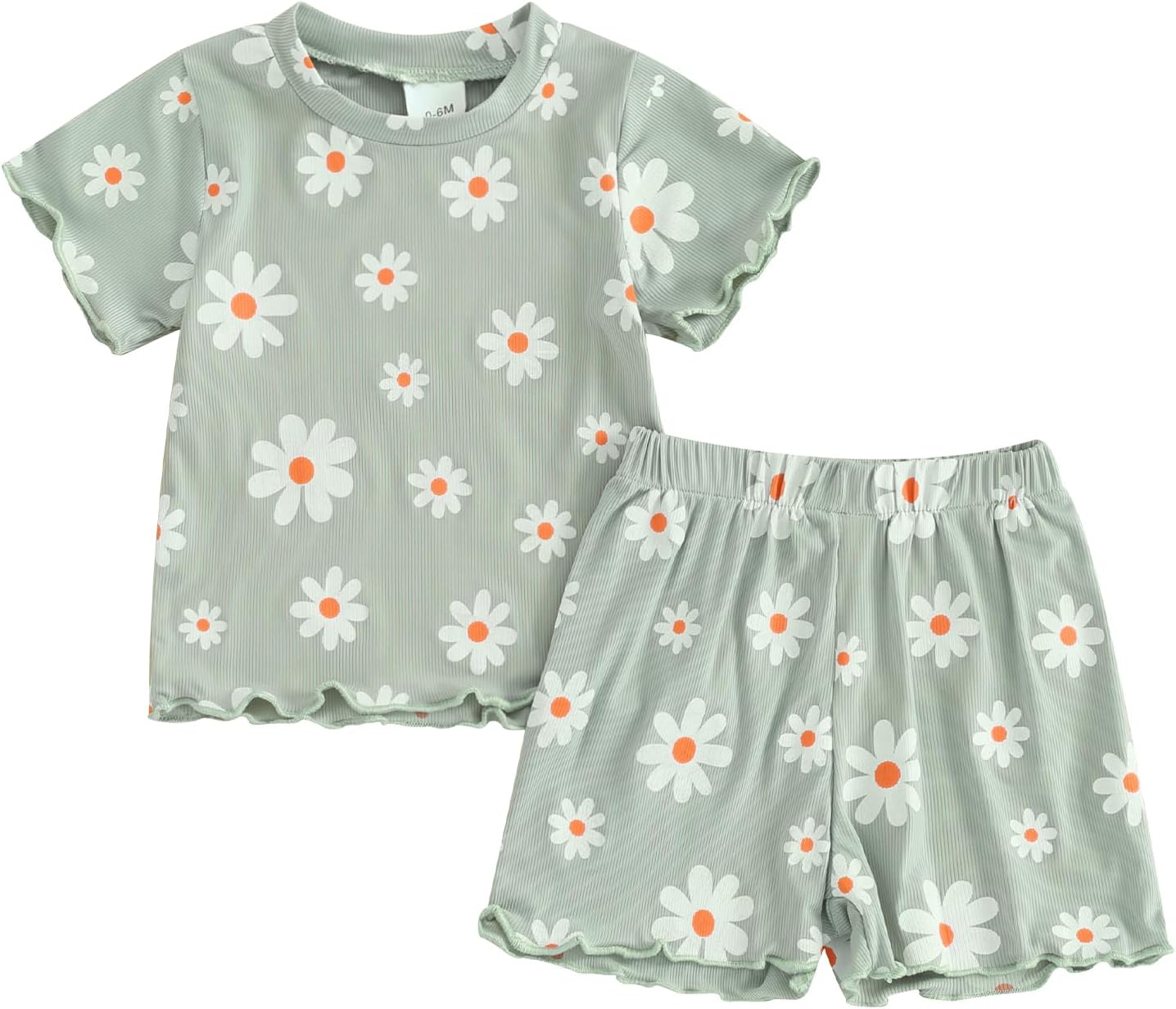 Floral Top Elastic waist short toddler girl - summer outfits
