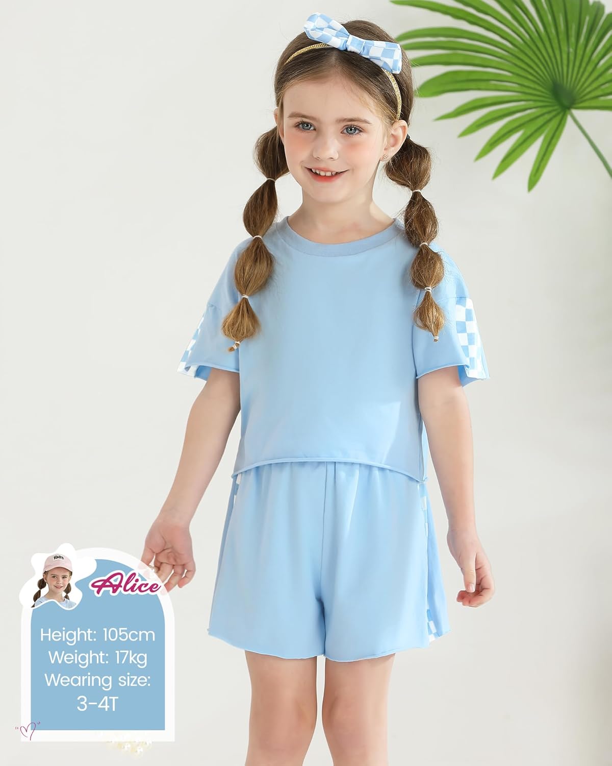 Sanmio Toddler Girl Summer Outfit Set Batwing T-ShirtShortsHeadband 3Pcs