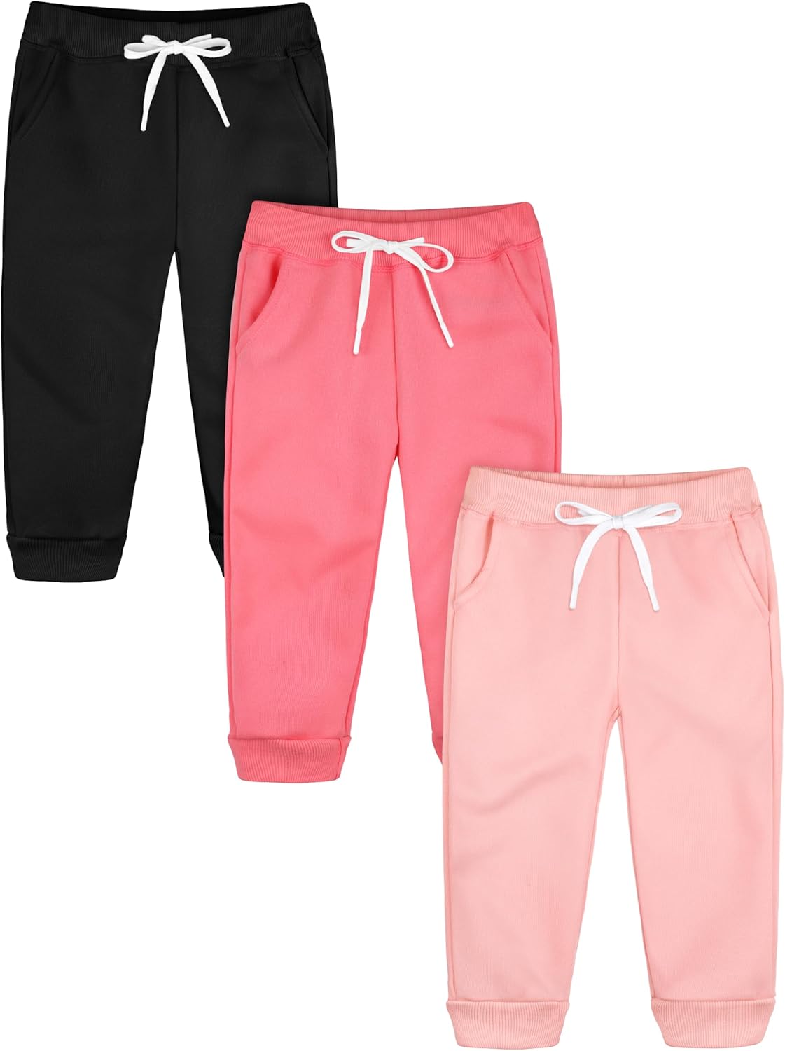 Resinta 3-Pack Fleece Sweatpants for Toddler Girls
