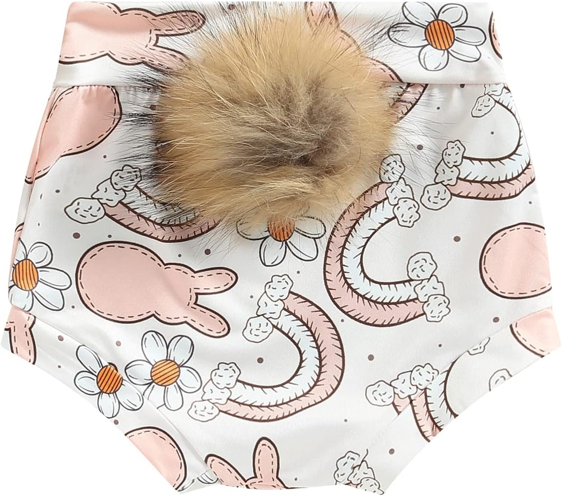 Easter Bunny Print Shorts for Babies Stretchy and Cute
