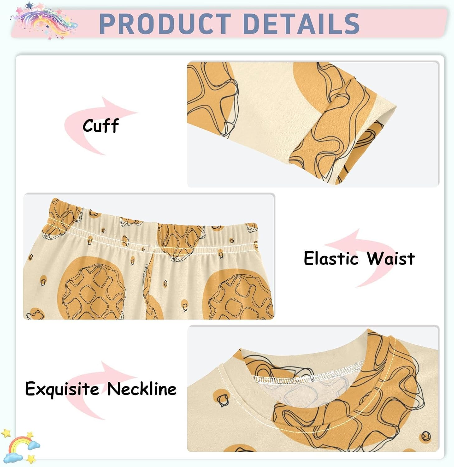 WIFIU Soft Cotton 2 Piece Pajama Set for Kids 18M-8Y