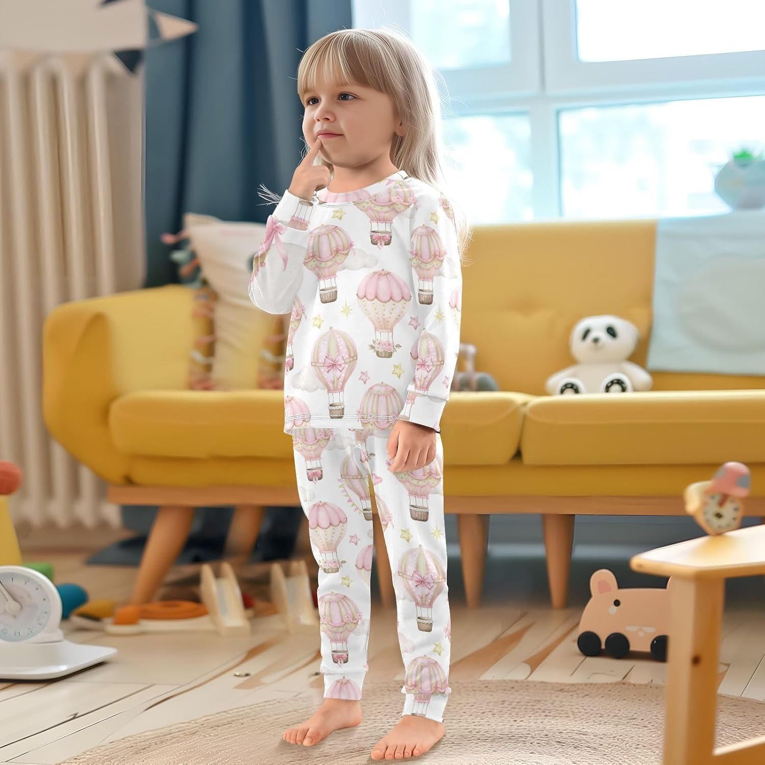 WIFIU Long Sleeve Pajama Set for Kids 18M-8Y