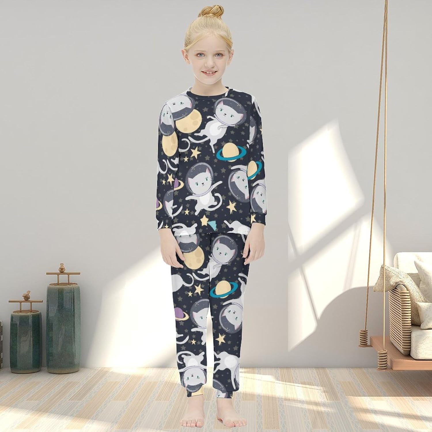 Girls Thermal Base Layer Set - Abstract Pizza Designs