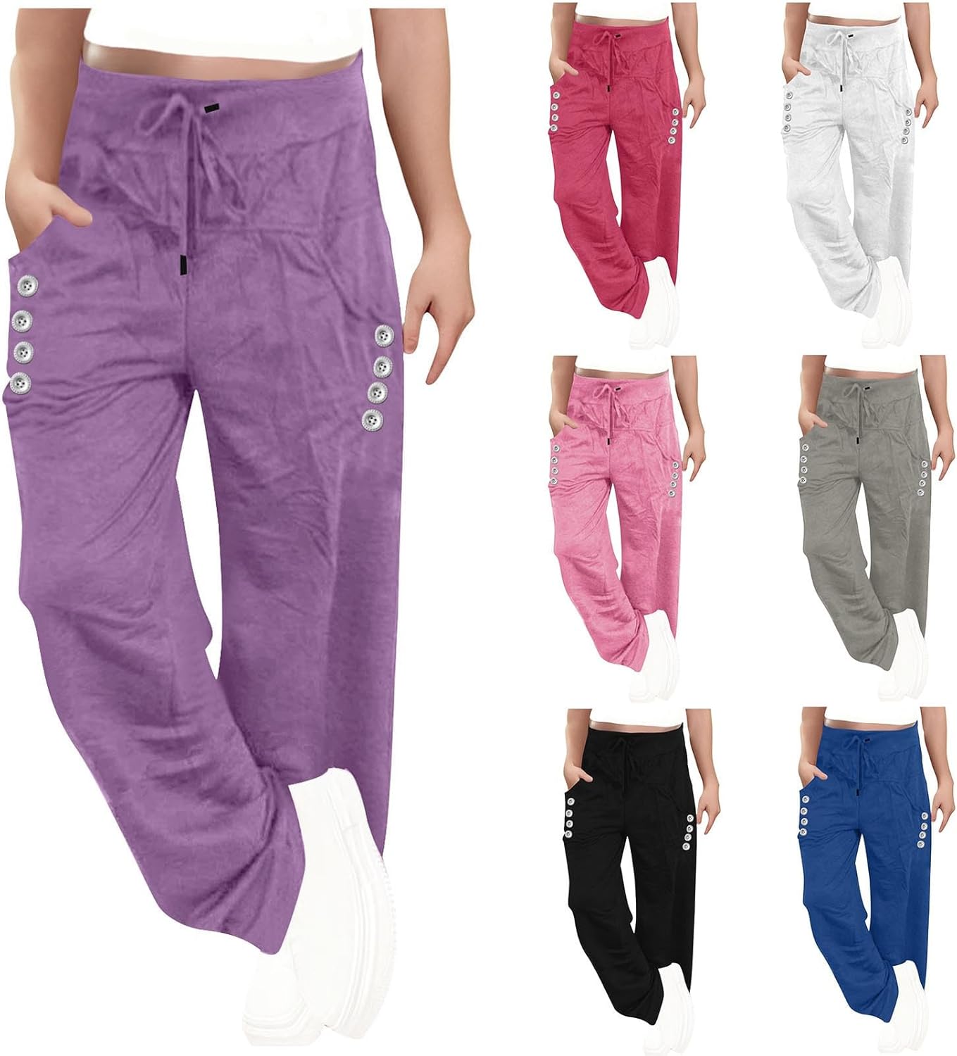 Teen Girls Summer Wide Leg Sweatpants with Pockets