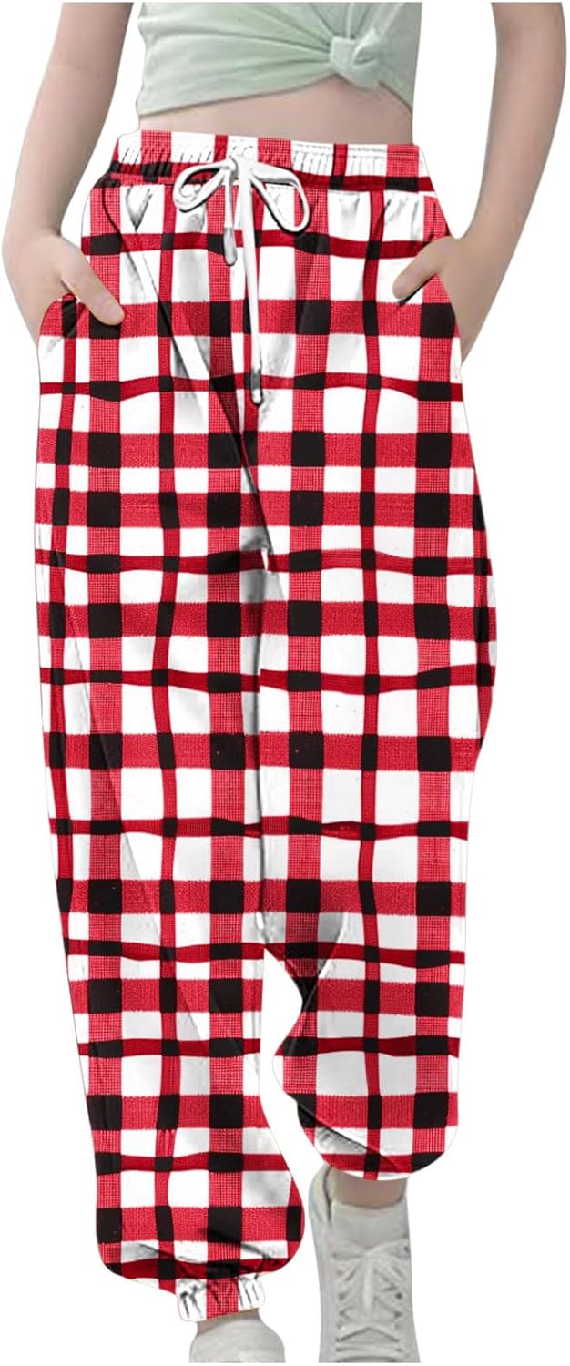 Teen Girls Plaid Joggers
