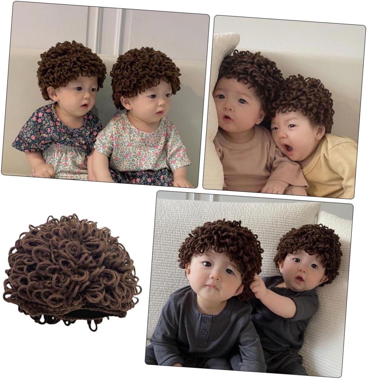 Cute Knitted Wig Hat for Boys and Girls