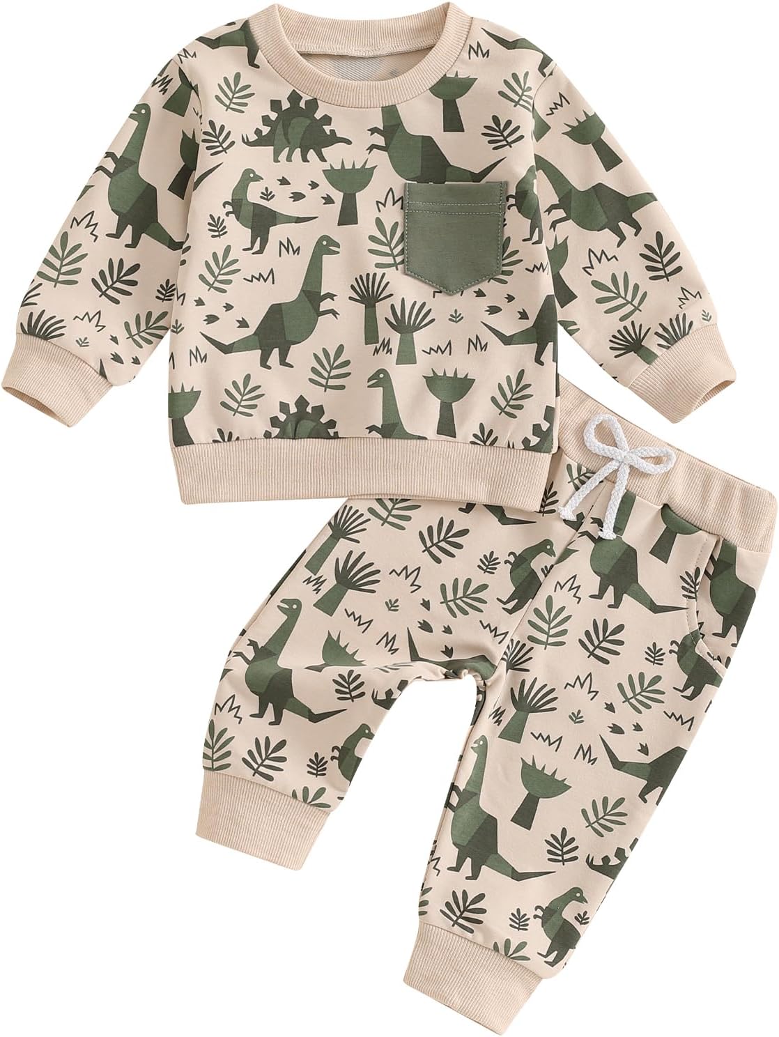 Toddler Boys Cartoon Dinosaur Outfit 2Pcs