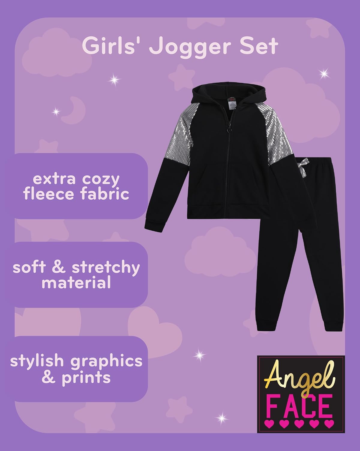 Soft Stretchy Girls Jogger Set
