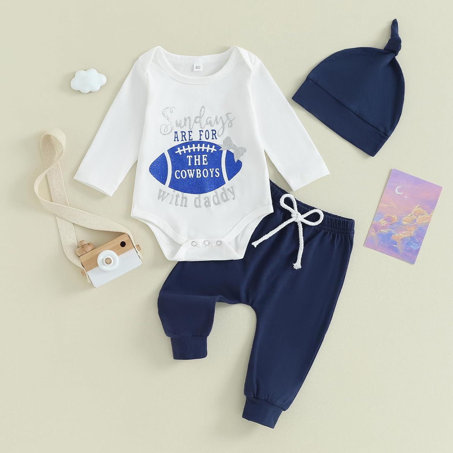 Newborn Baby Boy Football Outfit Fun for Football Sundays with Daddy
