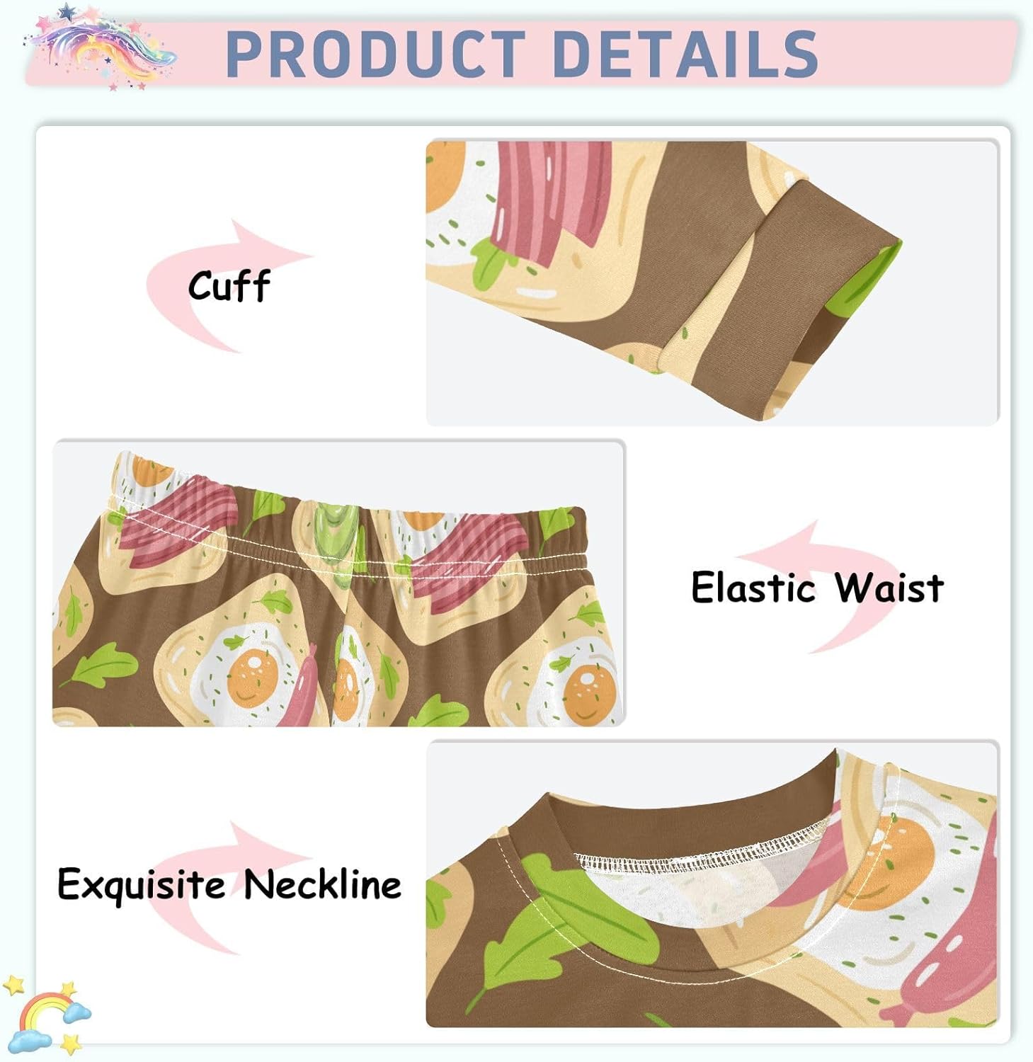 WIFIU Long Sleeve Pajama Sets Cotton Spandex Ultimate Comfort