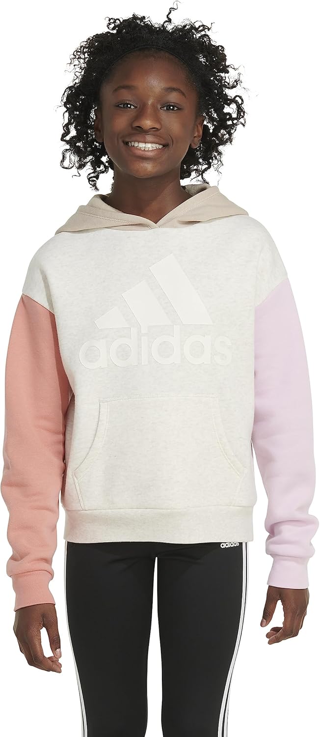 Adidas Girls Gradient Fleece Pullover Hoodie Layered for Warmness and Style