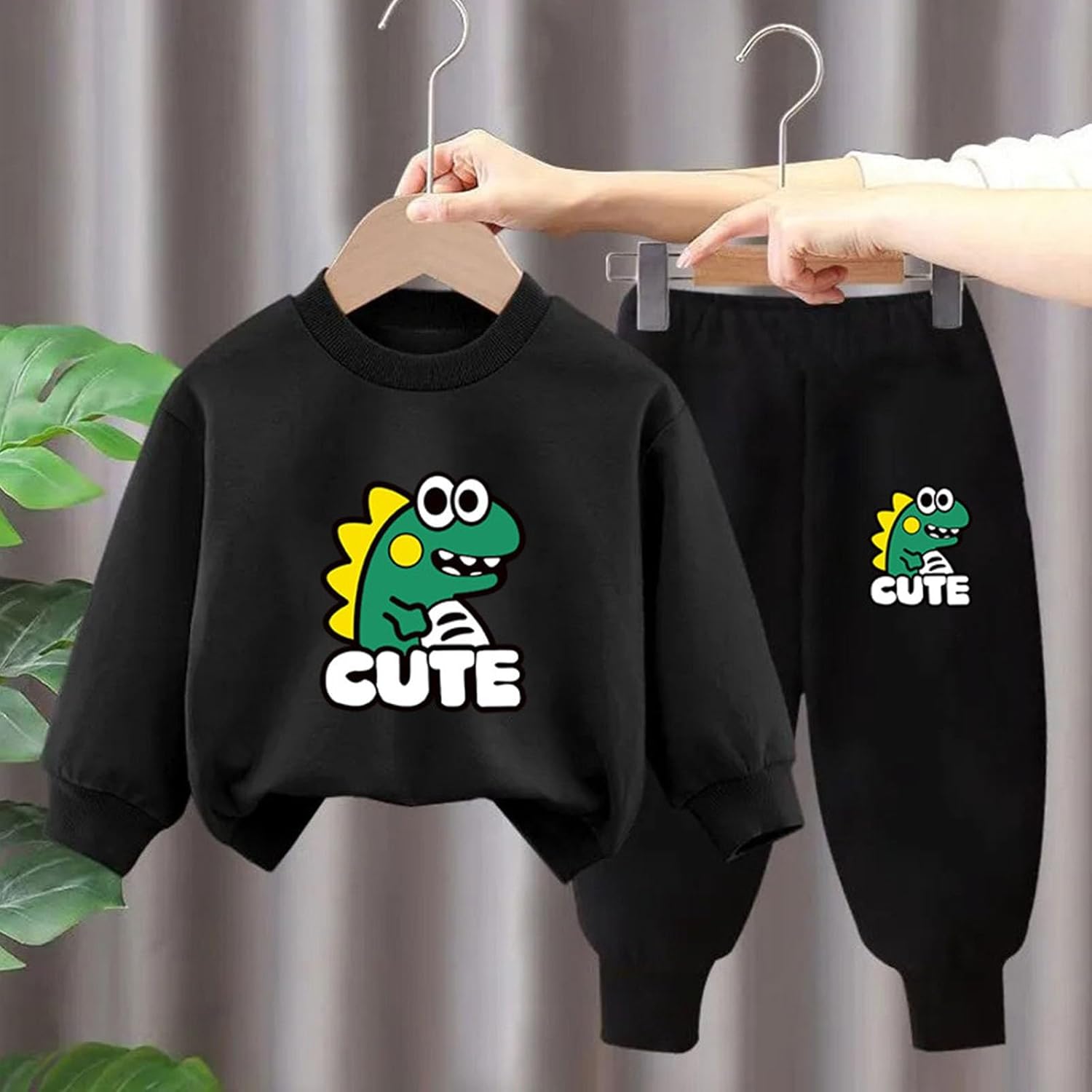 Dinosaur Graphic Tracksuits for Kids Cute Warm Workout Sets