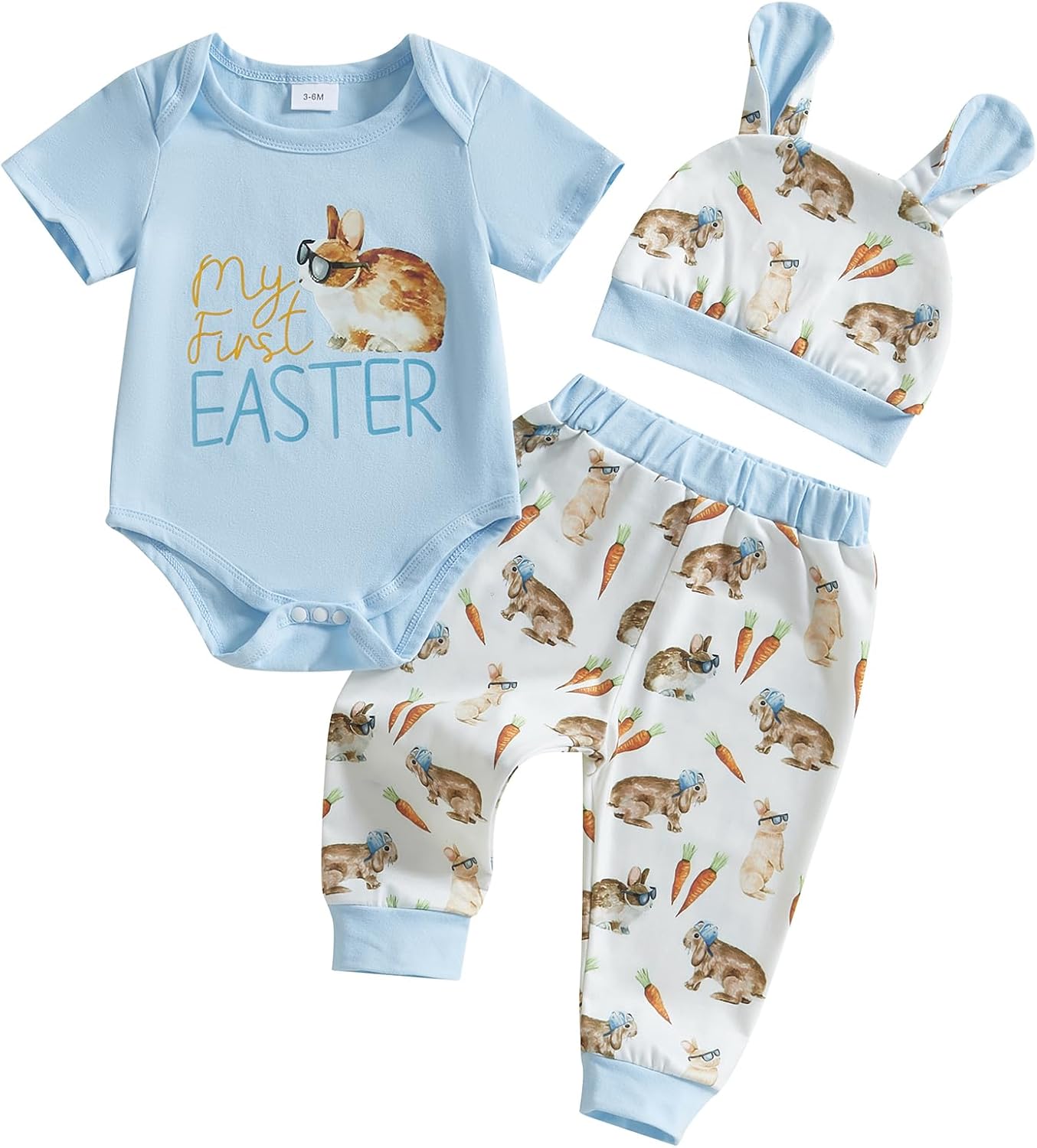 Easter 3-Piece Romper Pants Bundle for Baby