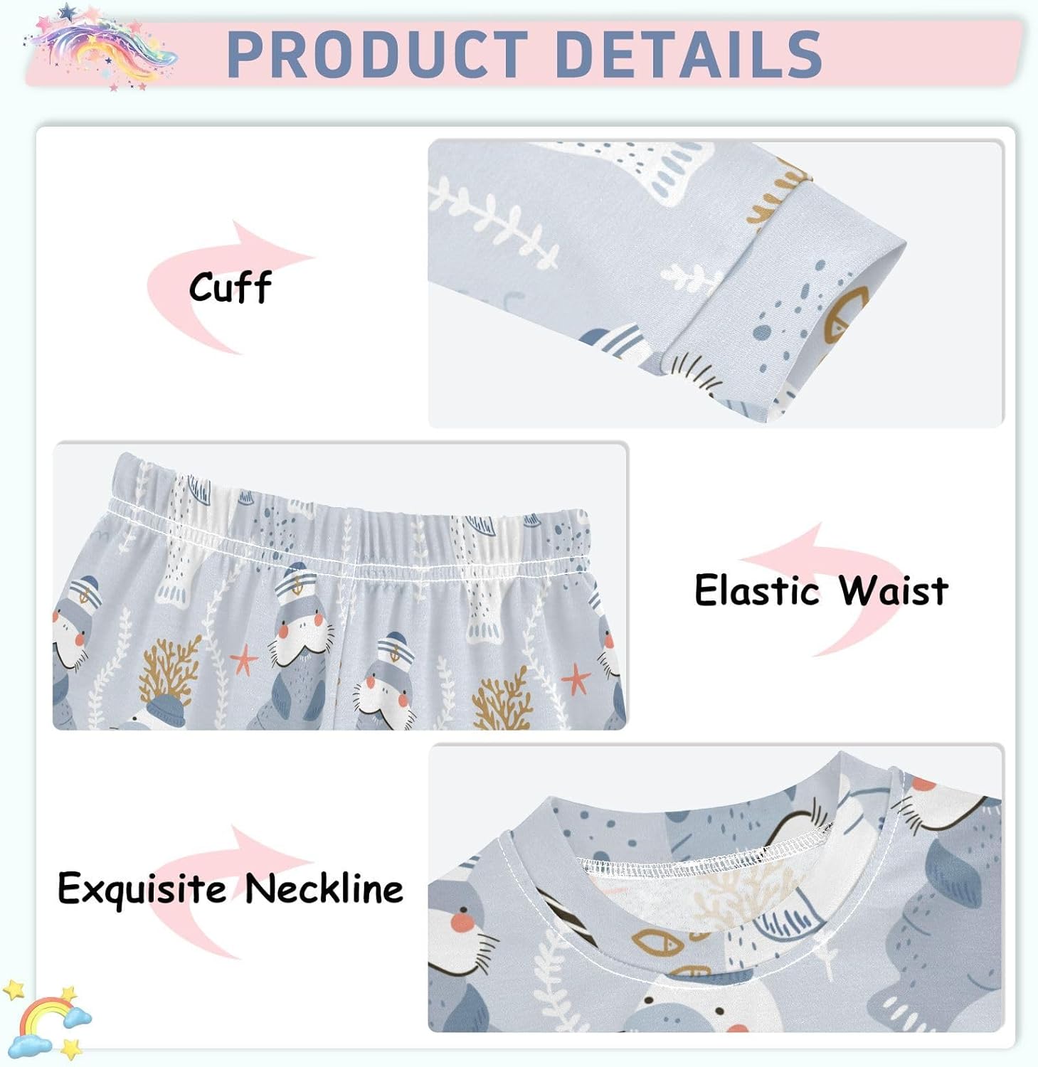 WIFIU Pajama Sets Ultra Soft Cozy 2-Piece Sleepwear for Kids
