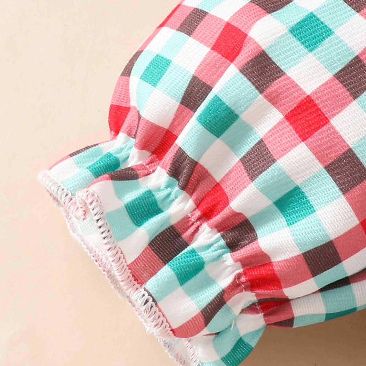 Christmas Baby Boy Leotard Outfit with Red Checkered Design