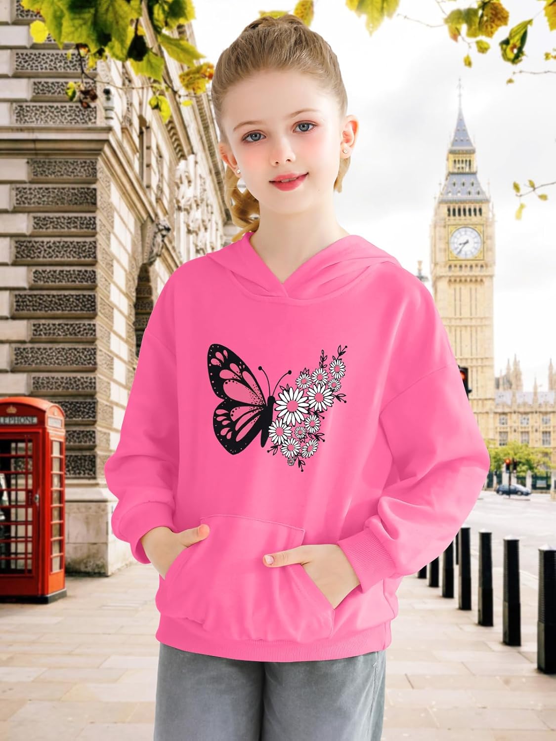 Cudtum Girls Long Sleeve Hoodie with Pocket