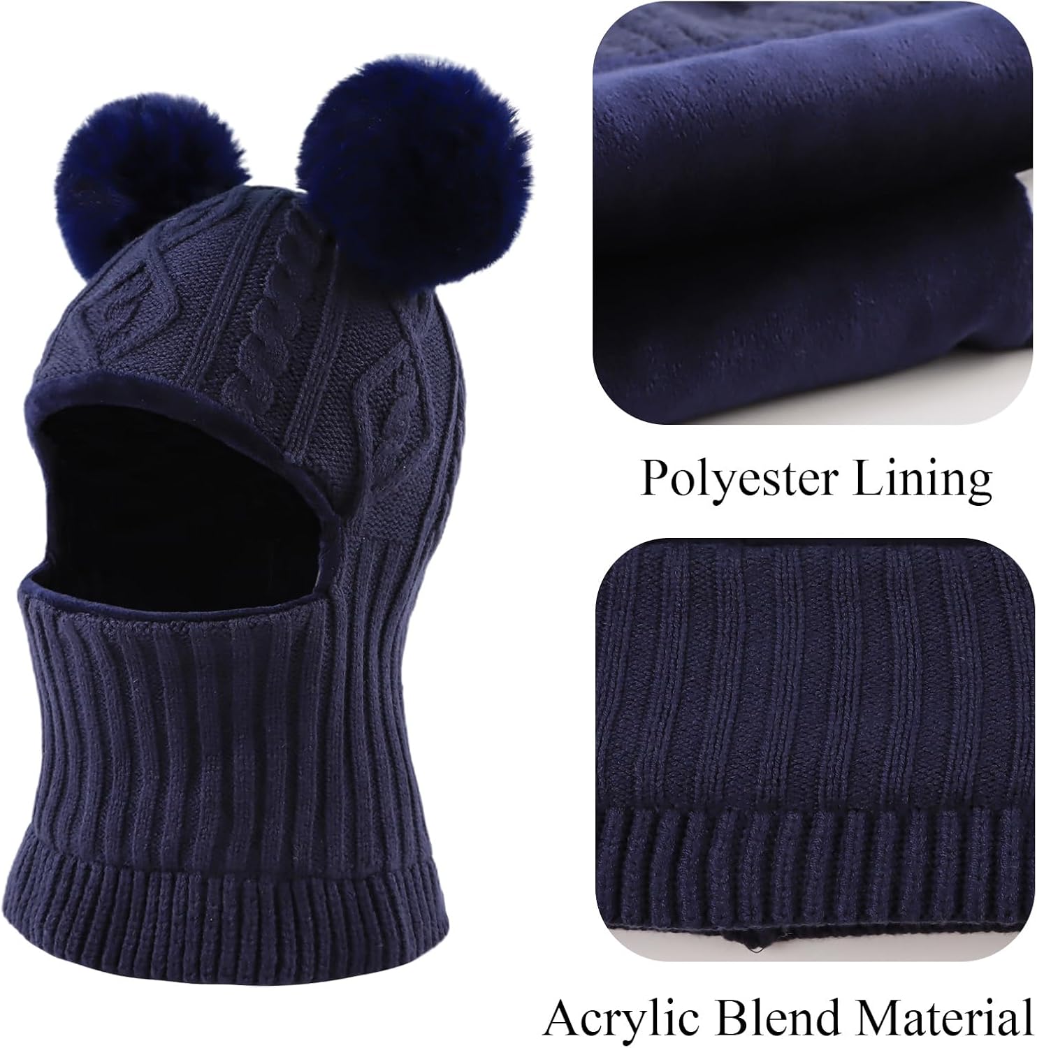 Winter Baby Knitted Hat with Pompom for Kids Boys Girls