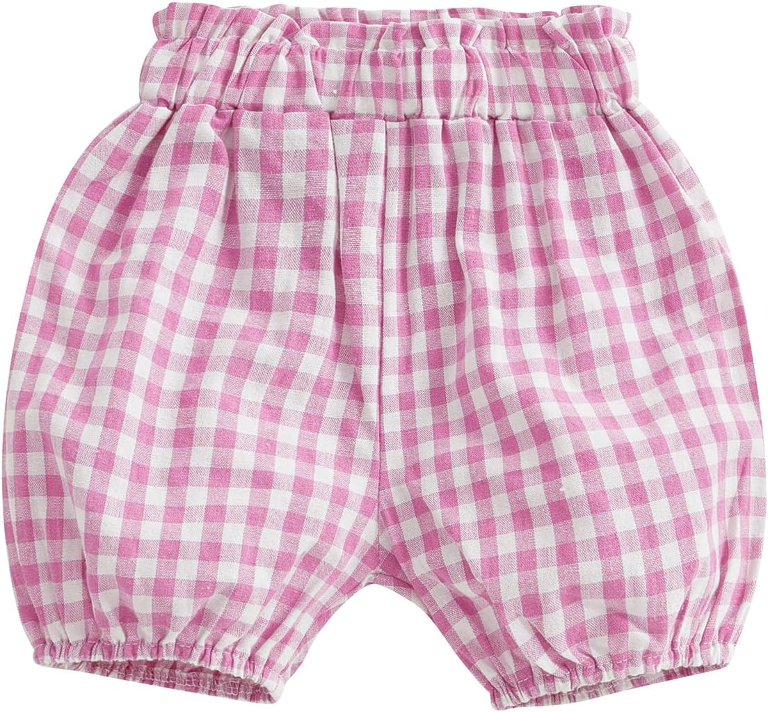 Emmababy Baby Girl Plaid Ruffle Shorts Bloomers Diaper Covers