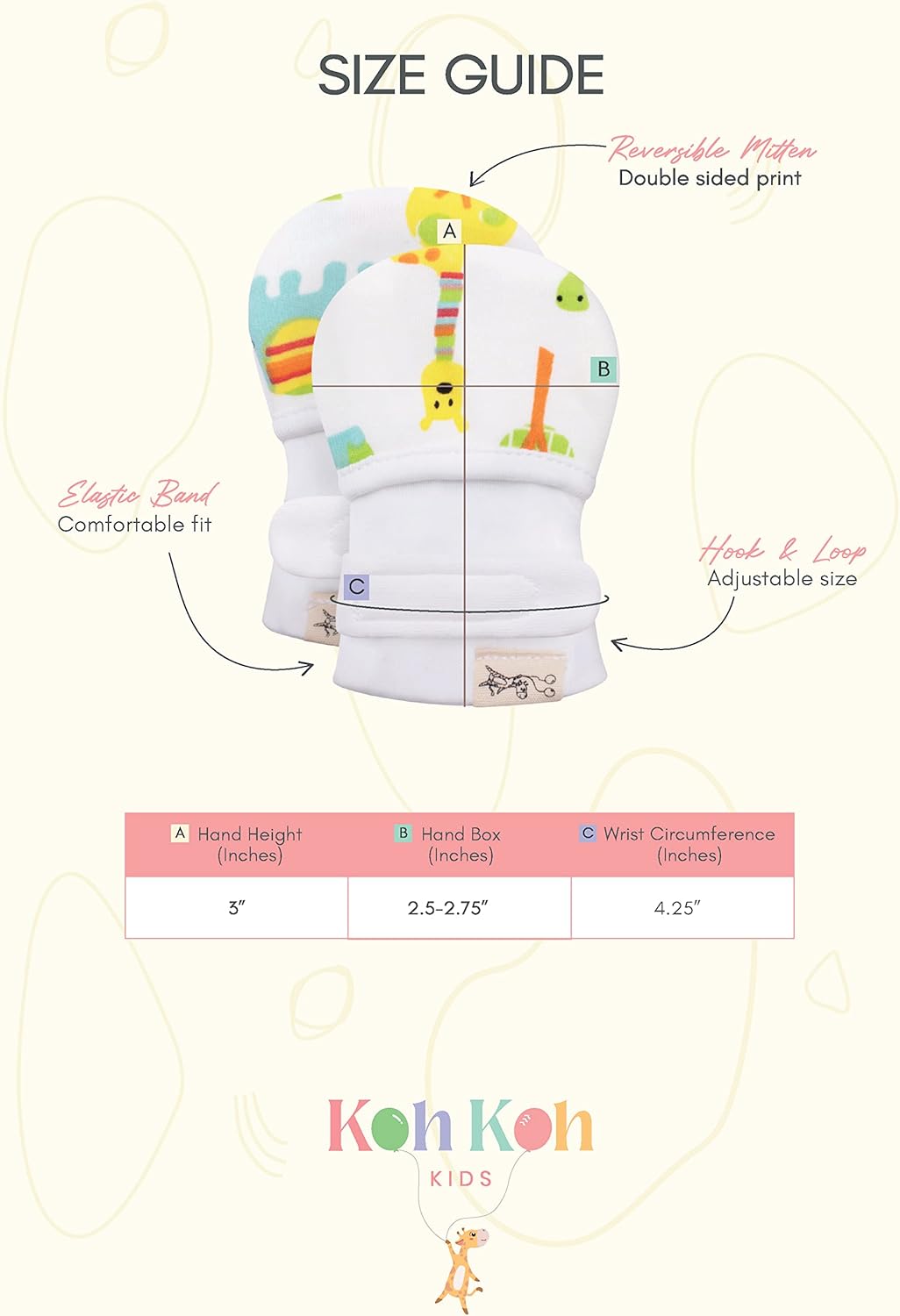 Adjustable Hand Mittens for Newborns