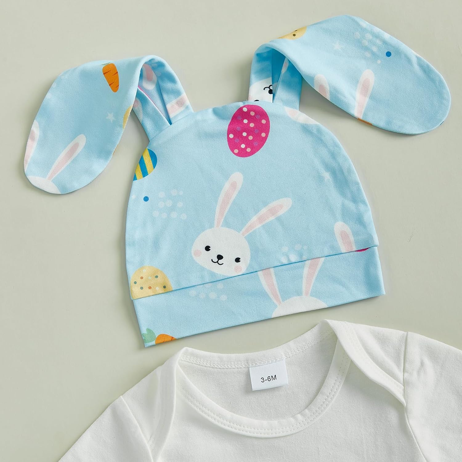 My First Easter bunny ROMPER PANTS HAT SET