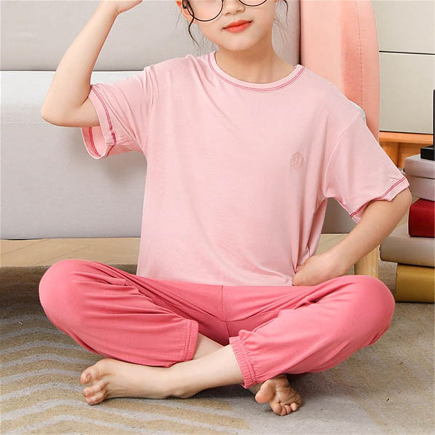 Summer Baby Boys Girls Outfit Set Necks Pants Soft and Warm
