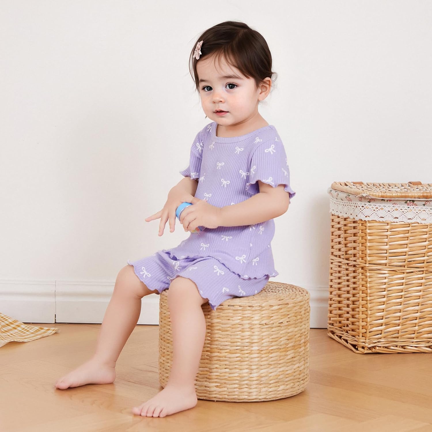 Summer Ruffle Top Shorts Set for toddlers