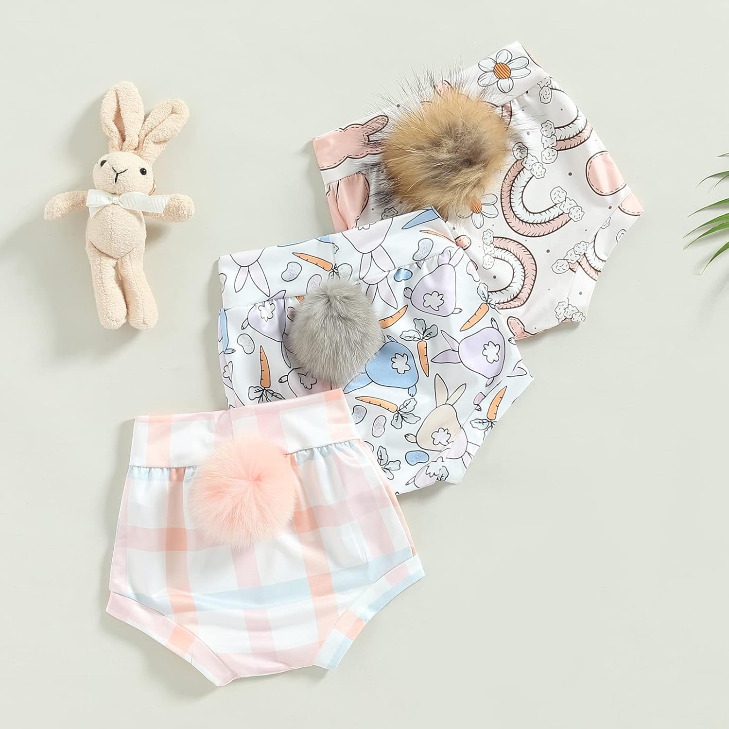 Easter Bunny Print Shorts for Babies Stretchy and Cute