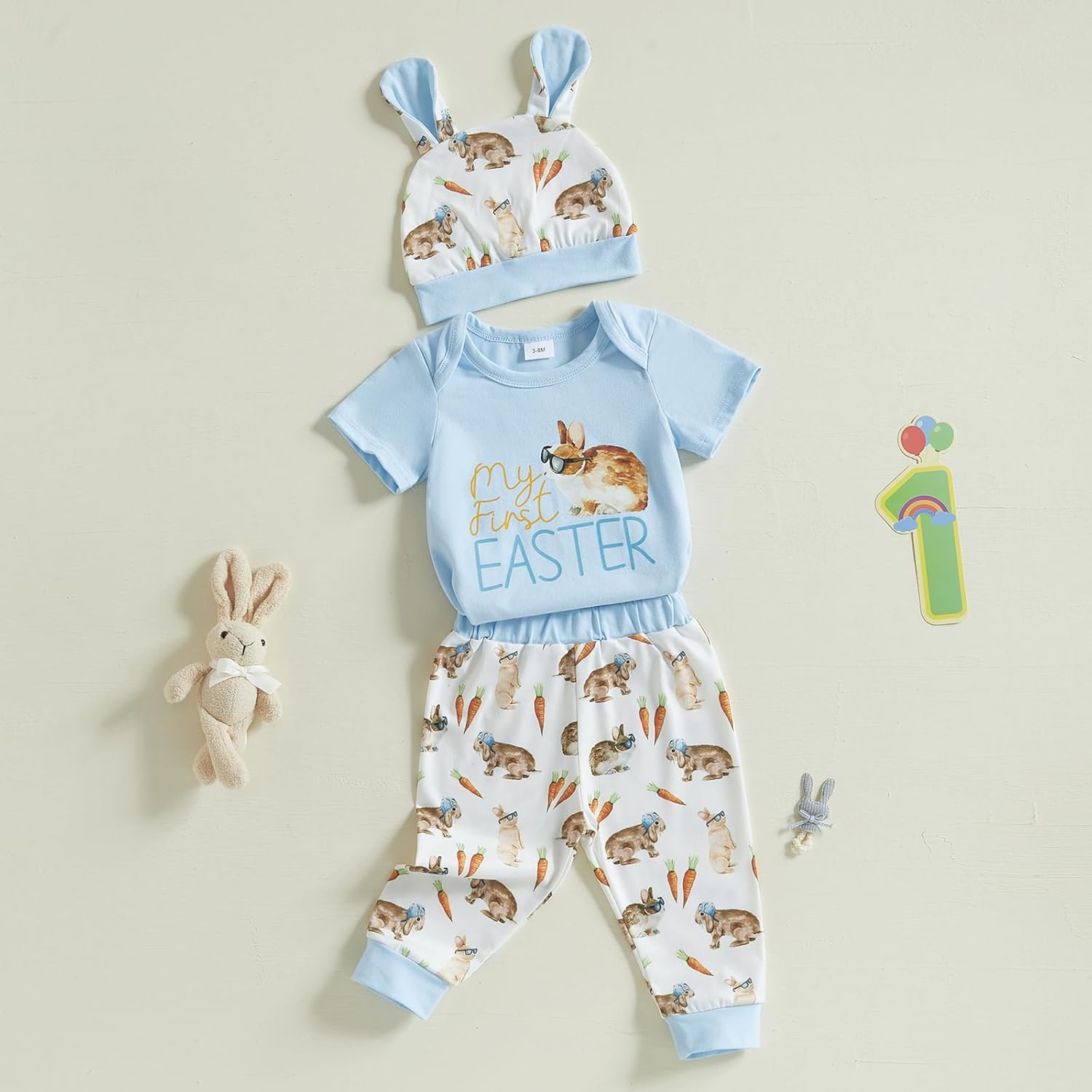 Easter 3-Piece Romper Pants Bundle for Baby