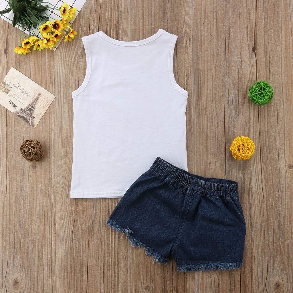 Perfect Ripped Denim Watermelon Print Set for Baby Girls 1-4 Years